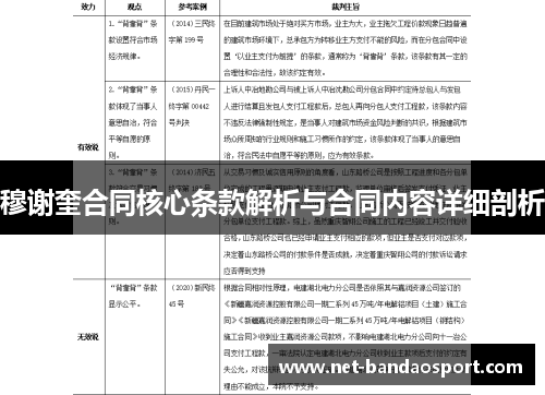 穆谢奎合同核心条款解析与合同内容详细剖析